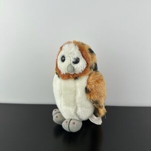 Wild Republic K&M Audubon Barn Owl 6” Realistic Speckled Plush Bird Sound Works